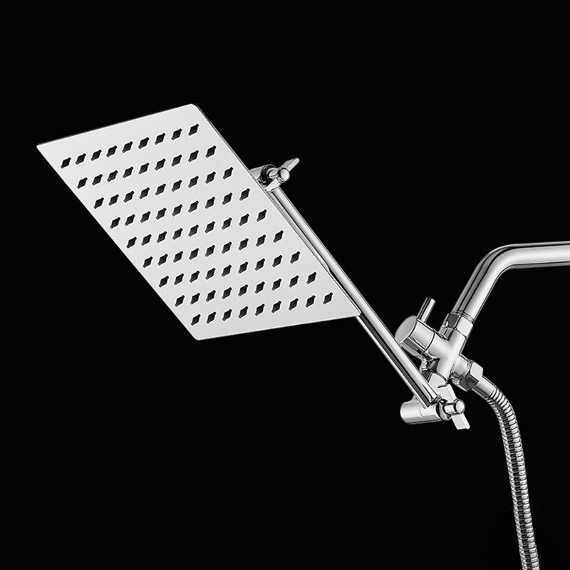 Wall Mounted Adjustable Shower Head Modern Square Metal Shower