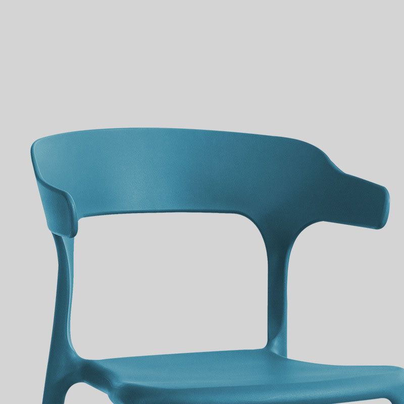 Contemporary Chairs Open Back Kitchen Armless Chair with Plastic Legs