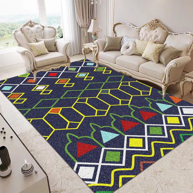 Alfombra clásica de la alfombra nativa americana alfombra del área de poliéster distintiva alfombra sin deslizamiento para sala de estar para sala de estar