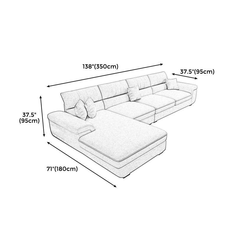 38.5 "H Lino escandinavo Sofá con brazo acampanado y salón de chaise para sala de estar