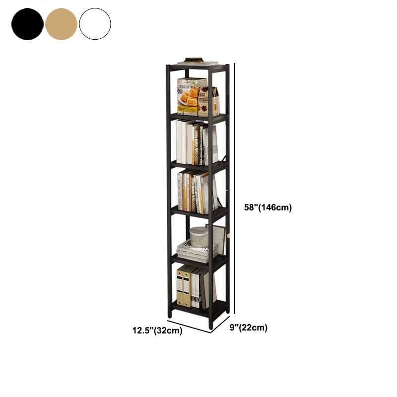 Contemporary Metal Open Bookcase Engineered Wood Shelf Bookcase for Study Room