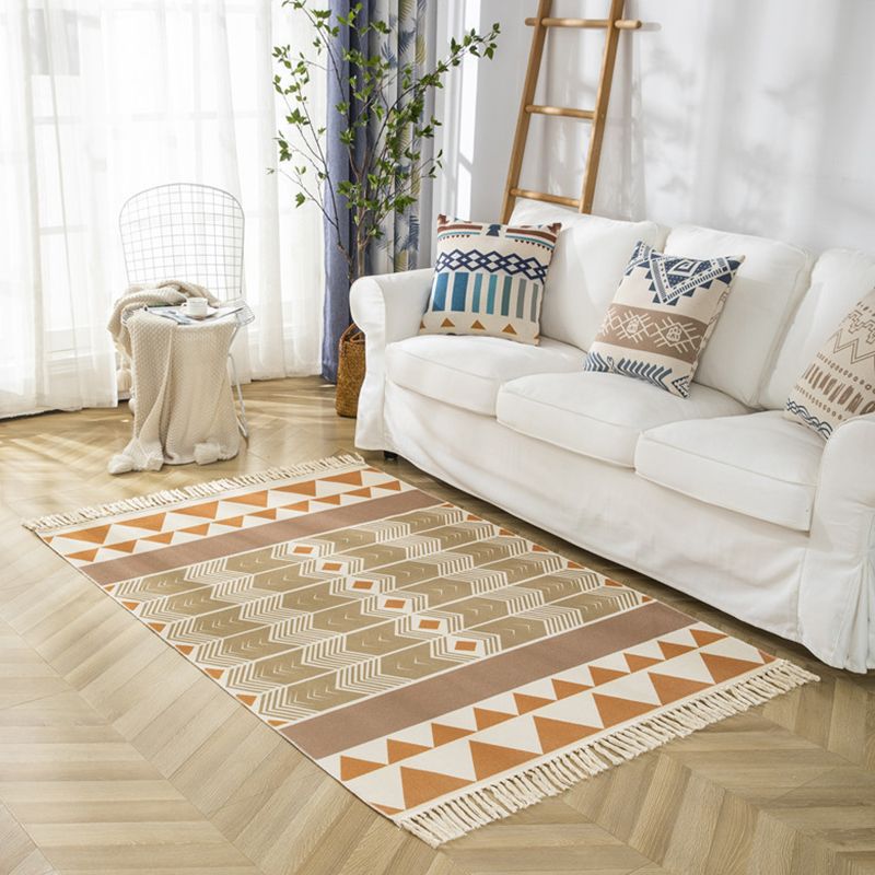 Alfombra retro de ameicana patrón de algodón alfombra alfombra de alfombra de alfombra para decoración del hogar