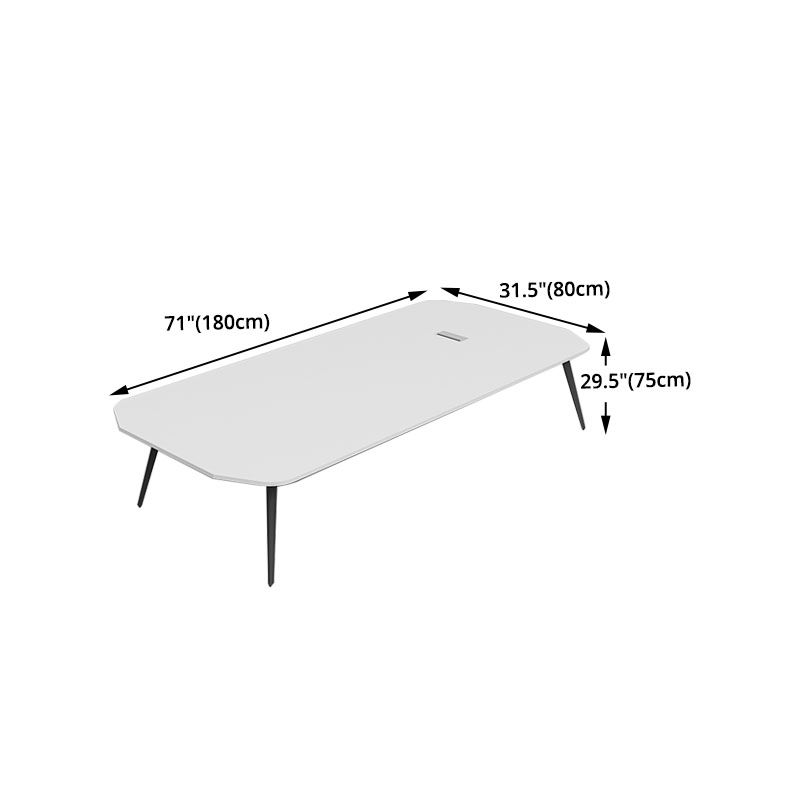 Industrial Curved Writing Desk Cable Management Office Desk with Parsons Base