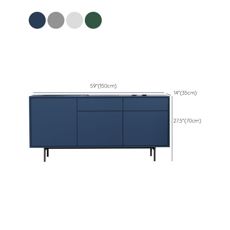 Modern Wooden Storage Sideboard Rectangle Sideboard Cabinet with Drawers and Doors