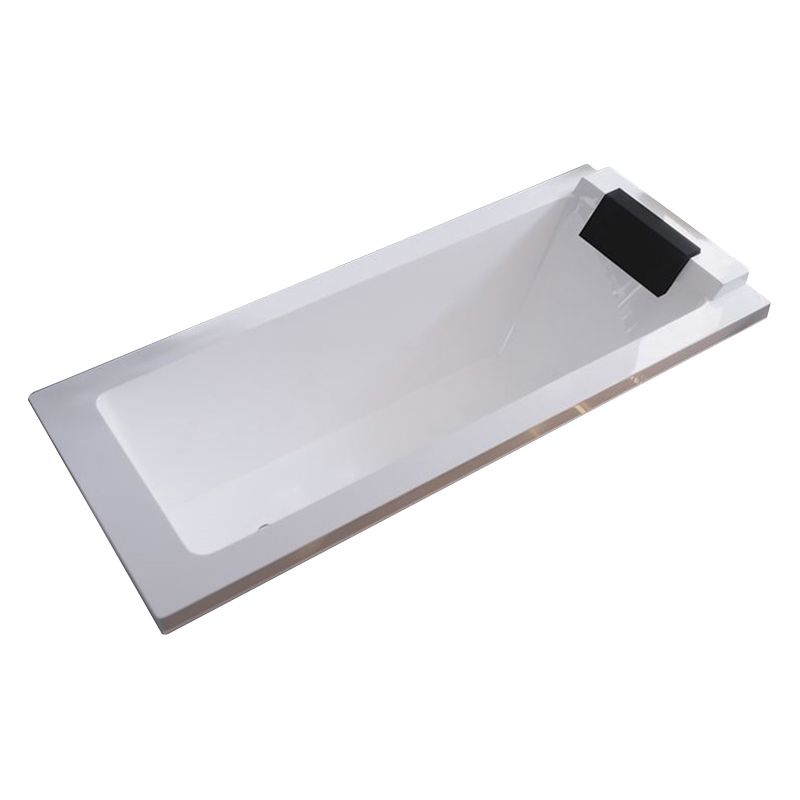 Acrylic White Rectangular Bath Modern Drop-in Soaking Bathtub