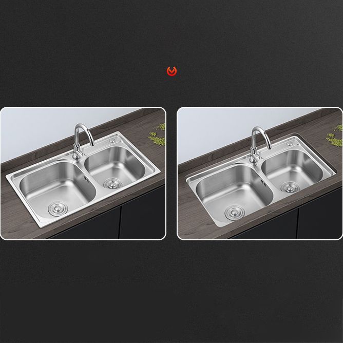 Contemporary Style Kitchen Sink Stainless Steel Kitchen Sink without Faucet