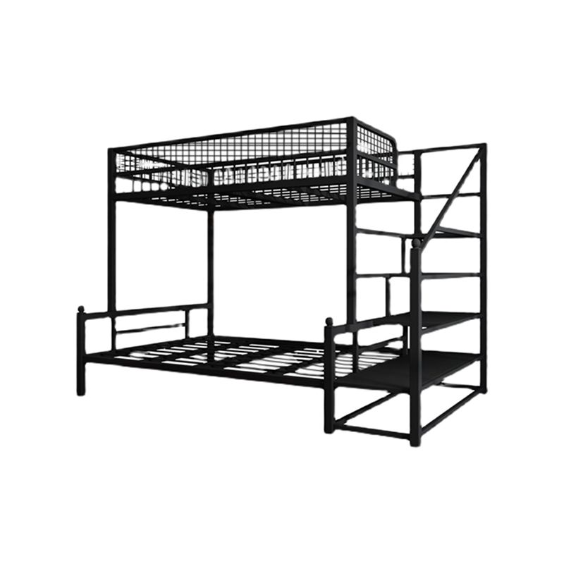 Contemporary Bunk Bed with Staircase Open Frame Metal Bunk Bed