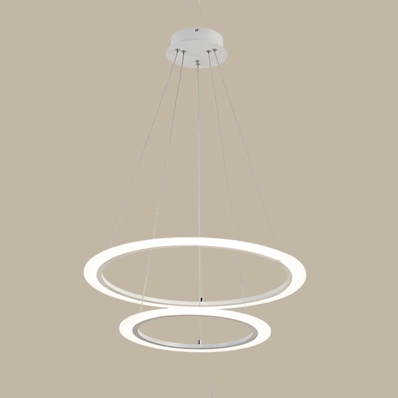 Multi-Tier Shape Chandelier Lights Modern Metal Chandelier Lighting Fixtures in White