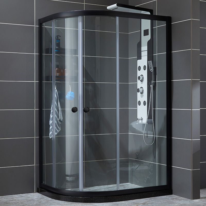 Home Double Sliding Shower Enclosure Corner Round Shower Enclosure