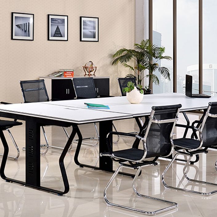 Modern Style Office Table Rectangle Shape Wooden Meeting Desk