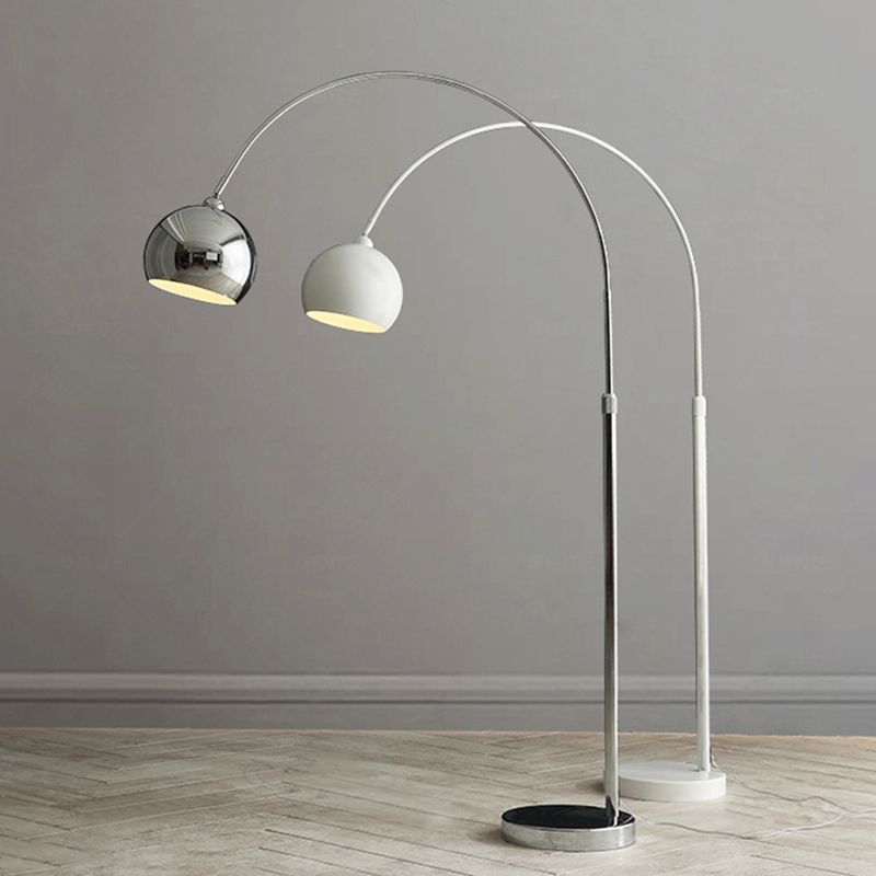 Metal Round Shape Floor Lamp Modern Style 1 Light Floor Lamp Fixture