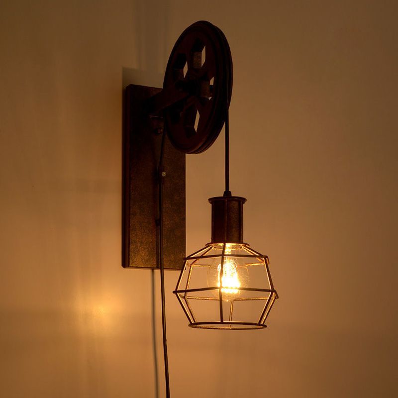 Industrial Wall Sconce Lighting Metal 1 Light Wall Light Fixture