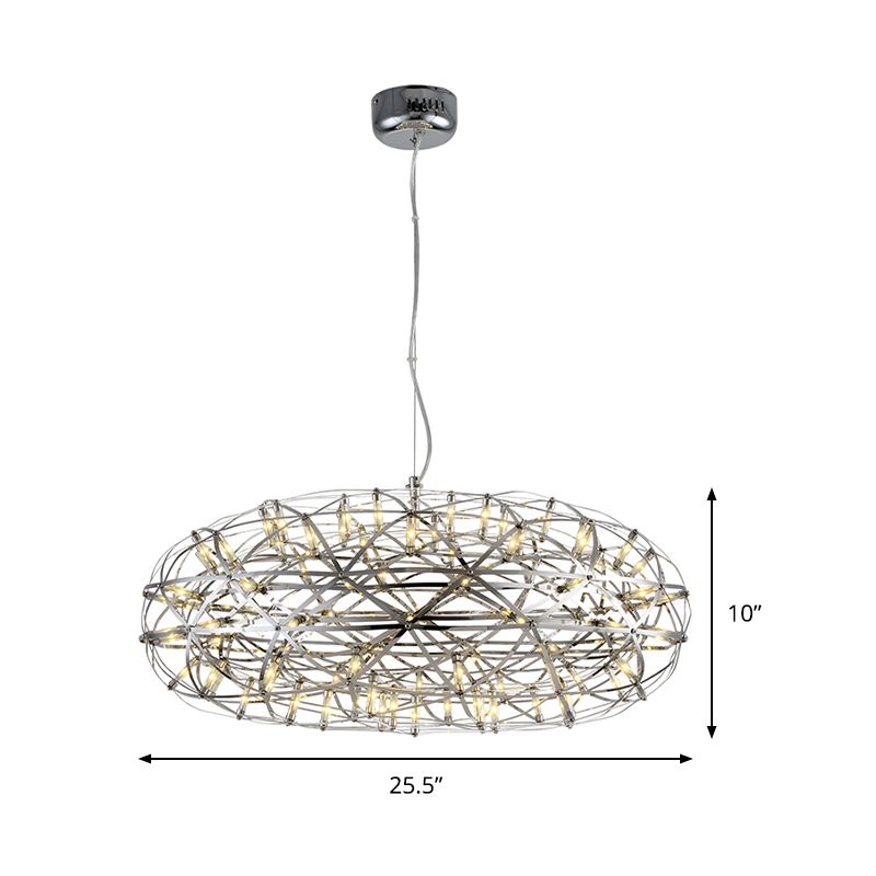 Chromscheibenförmige Kronleuchterlampe moderne 16 "/21" W LED Edelstahl hängen Licht in warmem/weißem Licht