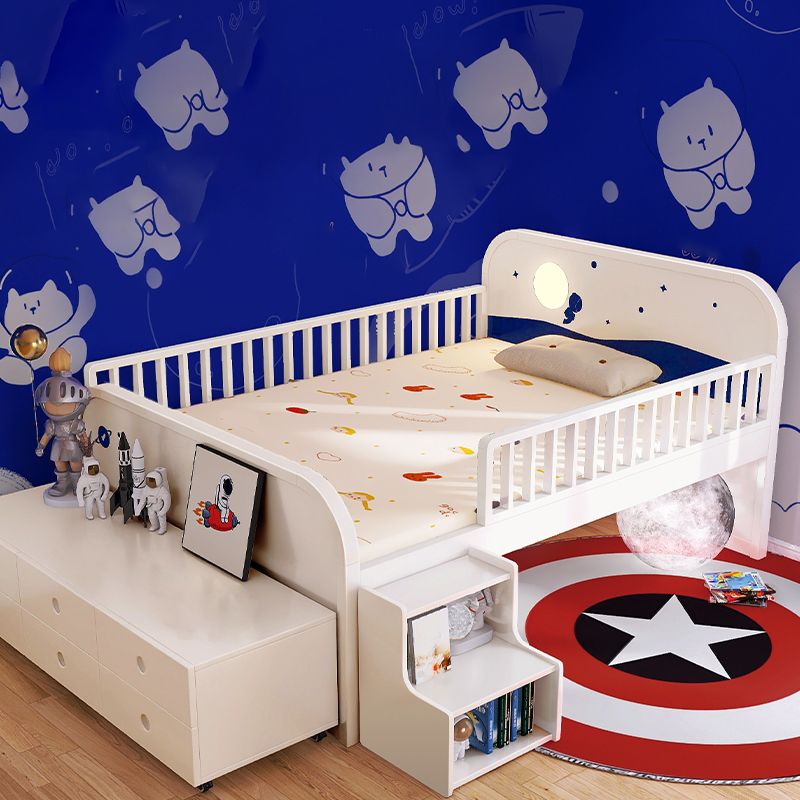 Solid Wood  Nursery Bed Modern Wood Nursery Bed with Guardrails