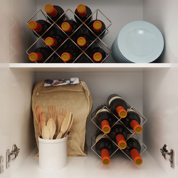 Modern Countertop Bottle Holder Metal Wine Bottle Rack for Home