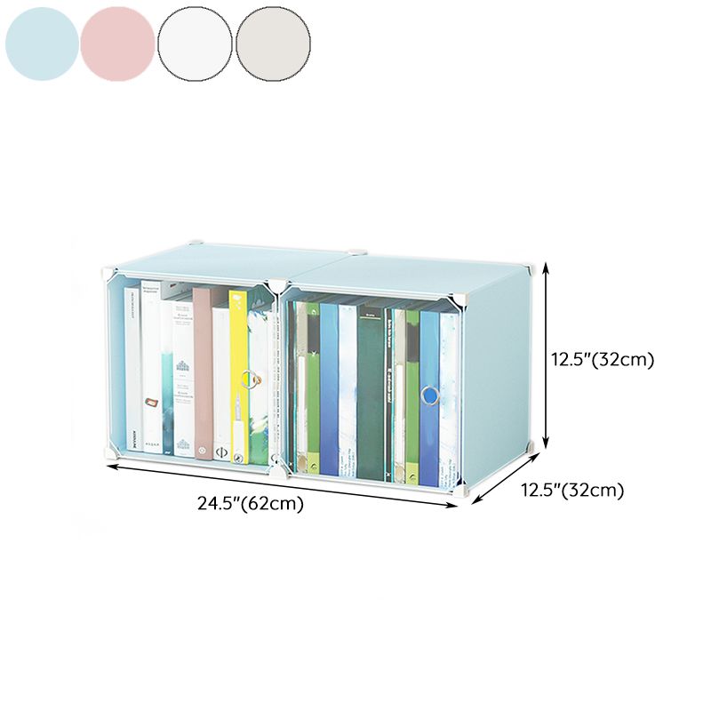 Contemporary Plastic Colorful Book Shelf Freestanding Cubby Storage Bookcase