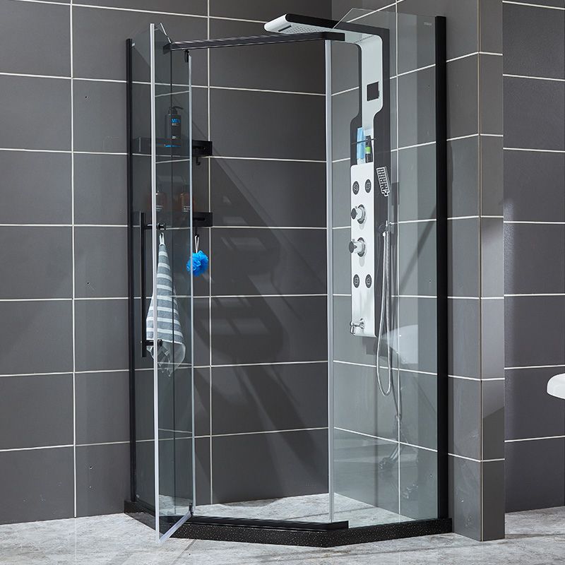 Neo-Angle Shower Kit Pivot Tempered Glass Corner Shower Kit with Fixed Panel