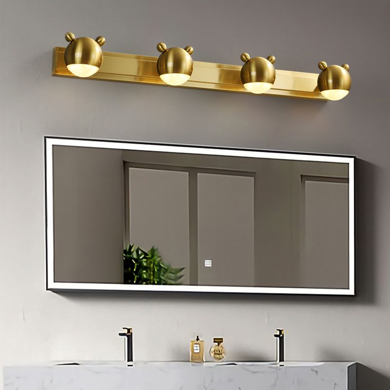 Contemporary Golden 1/2/3/4 Bathroom Vanity Light Single LED Metal Bath Bar