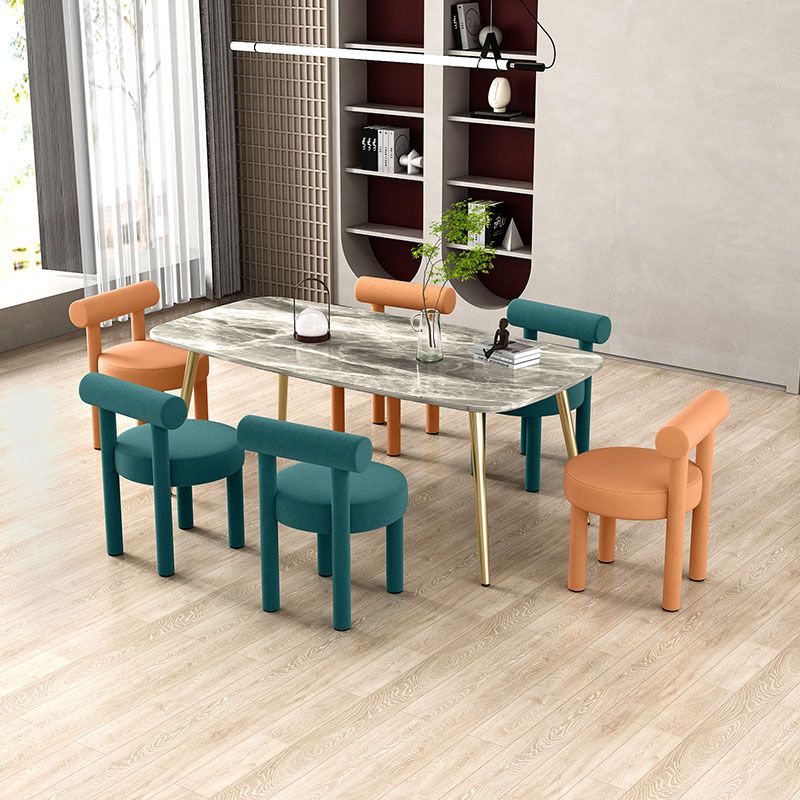 Minimalist Style Fabric Dining Chairs for Home Open Back Side Chair