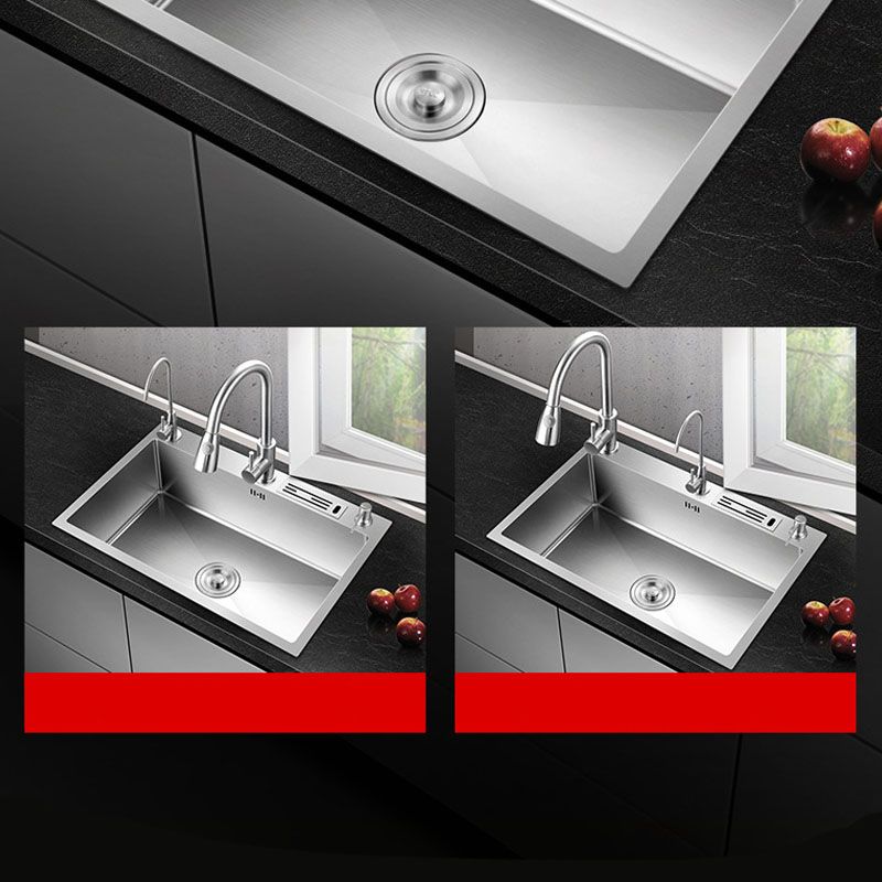 Modern Kitchen Sink Stainless Steel with Accessories and Faucet Kitchen Bar Sink