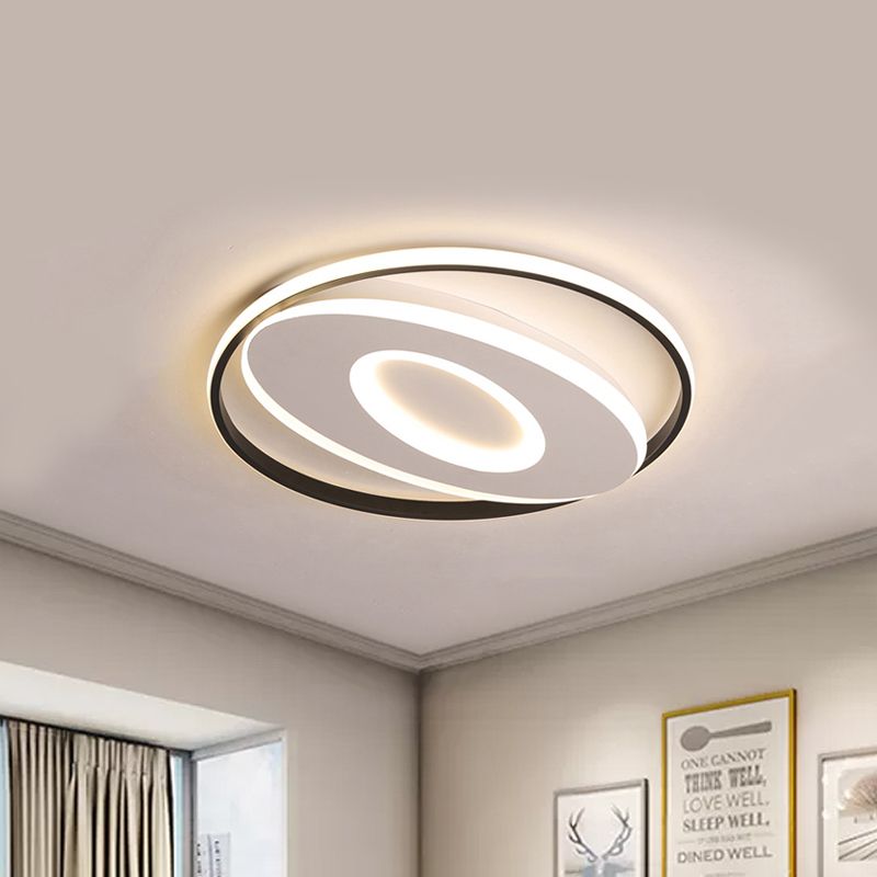 16"/19.5"/23.5" Oval Flush Mount Lights Modern Acrylic Unique Ceiling Light Fixture in Warm/White