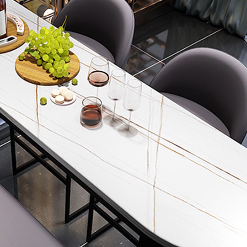 Modern Black and White Event and Cocktail Table Marble Storage Counter Table