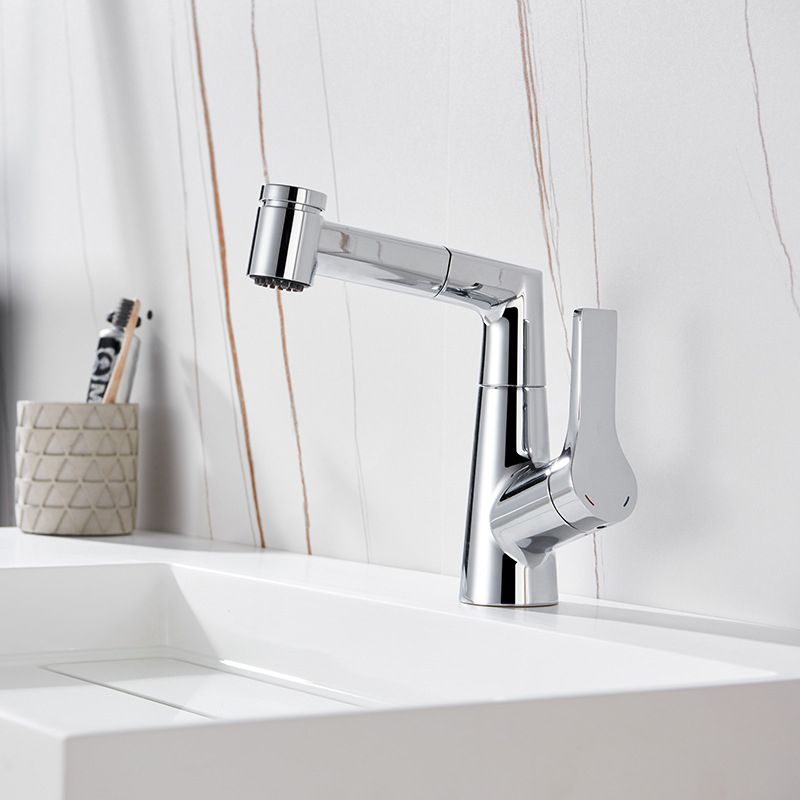 Modern Pull-out Faucet Single Lever Handle Faucet for Bathroom