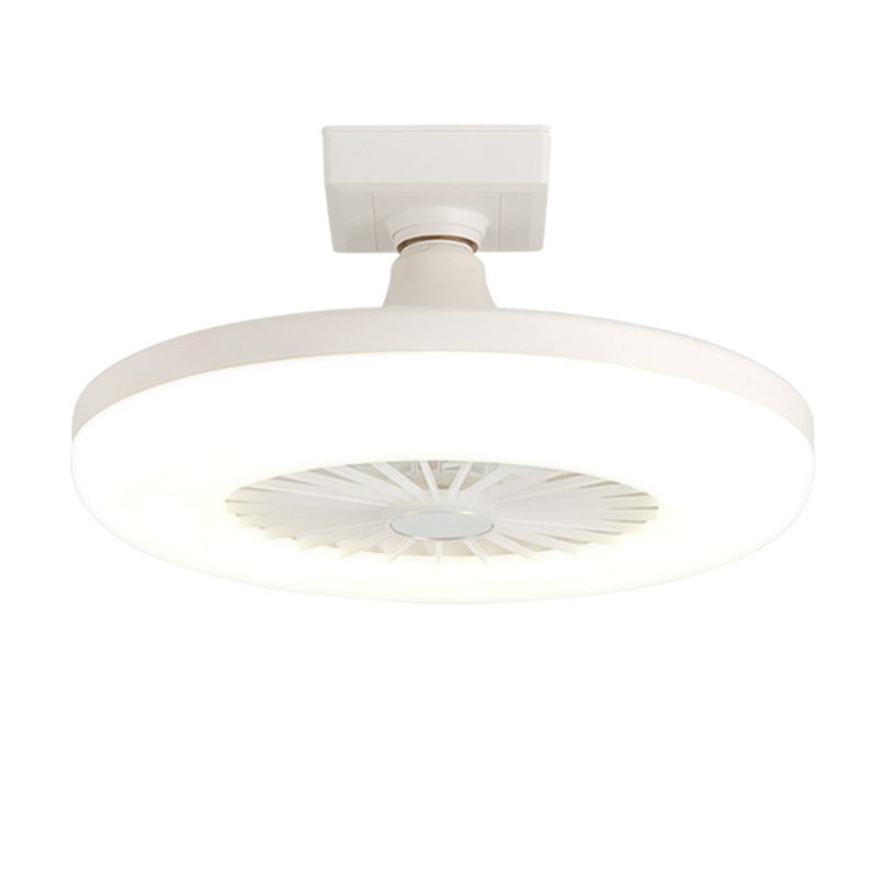 1 Light LED Ceiling Fan Matte White Minimalist Fan Light Fixture