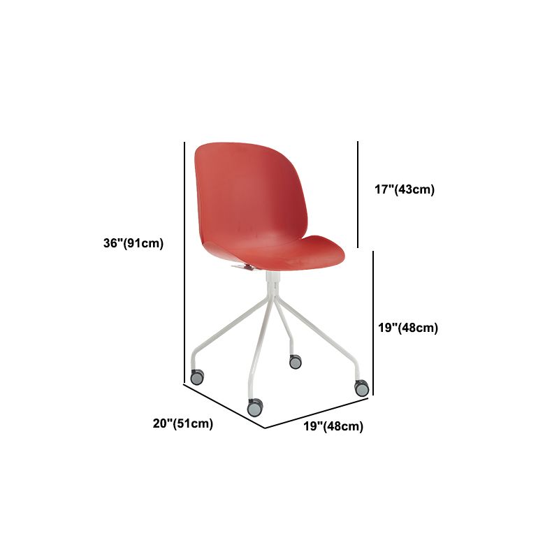 Armless Steel Base Conference Chair Plastic Back and Seat Chair