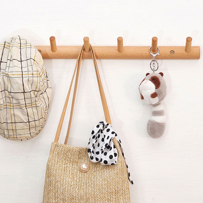 Modern Entryway Kit Wood Wall-Mounted with Hooks Coat Hanger