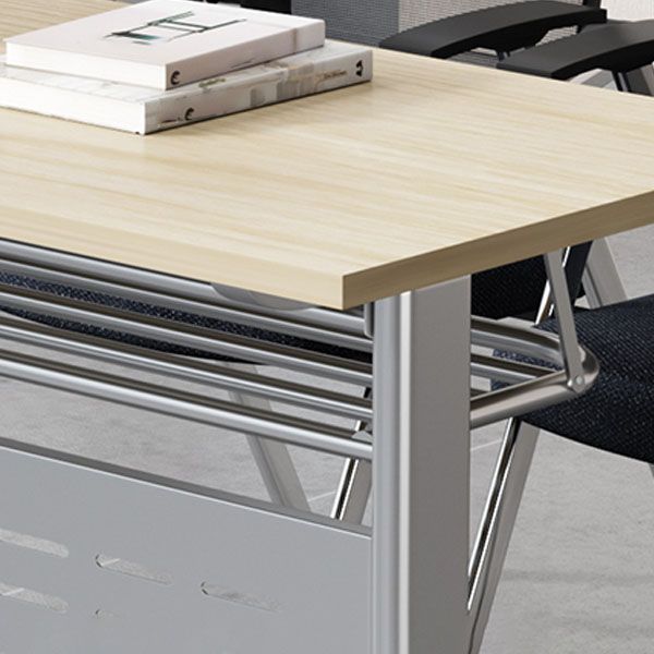 Contemporary Manufactured Wood Office Desk Rectangular Desk with Metal Frame