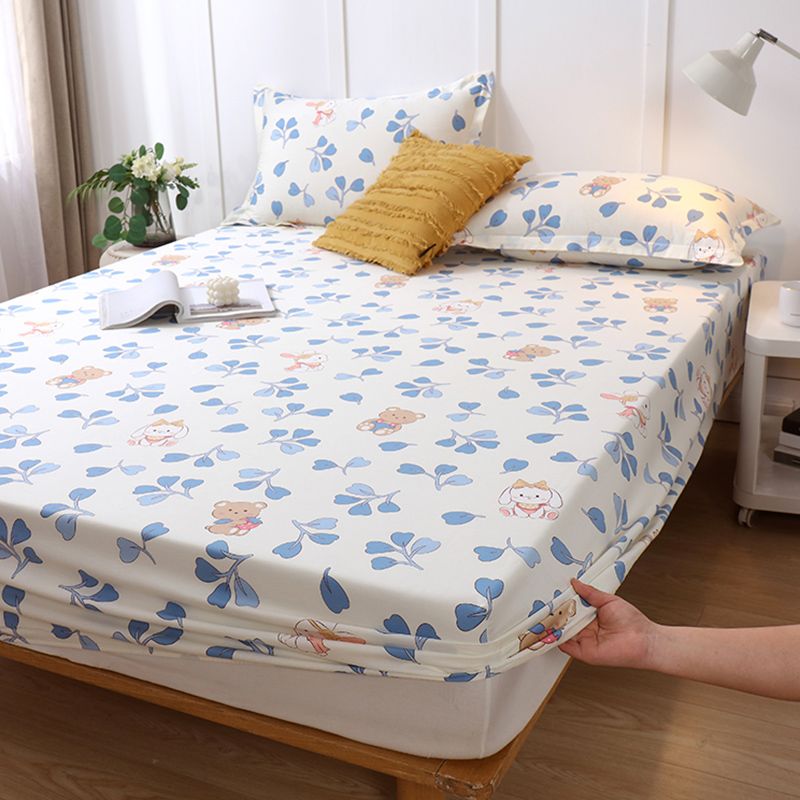 1-Piece Fitted Sheet Cotton Twill Fade Resistant Printing Soft Fitted Sheet