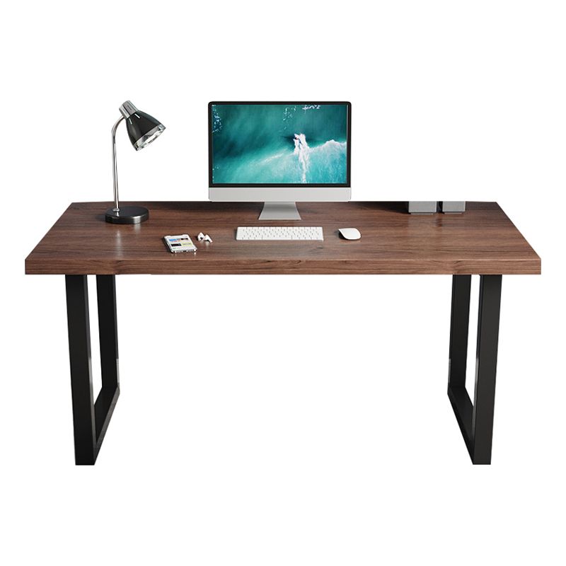 Industrial Style Office Desk Rectangular Solid Wood Desk with Black Legs