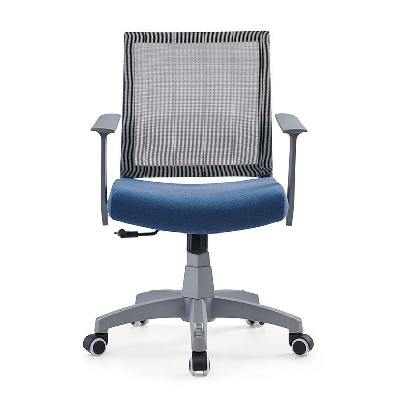 Mesh Mid Back Desk Chair Contemporary Fixed Arms Office Chair with Wheels