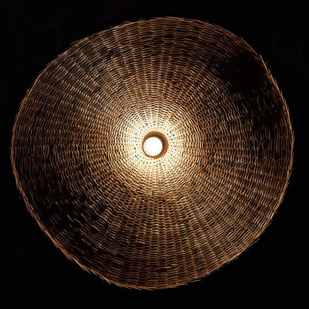 Asian Style Handmade Bamboo Weaving Modern Pendant Hat Shape Kitchen Pendant Lighting