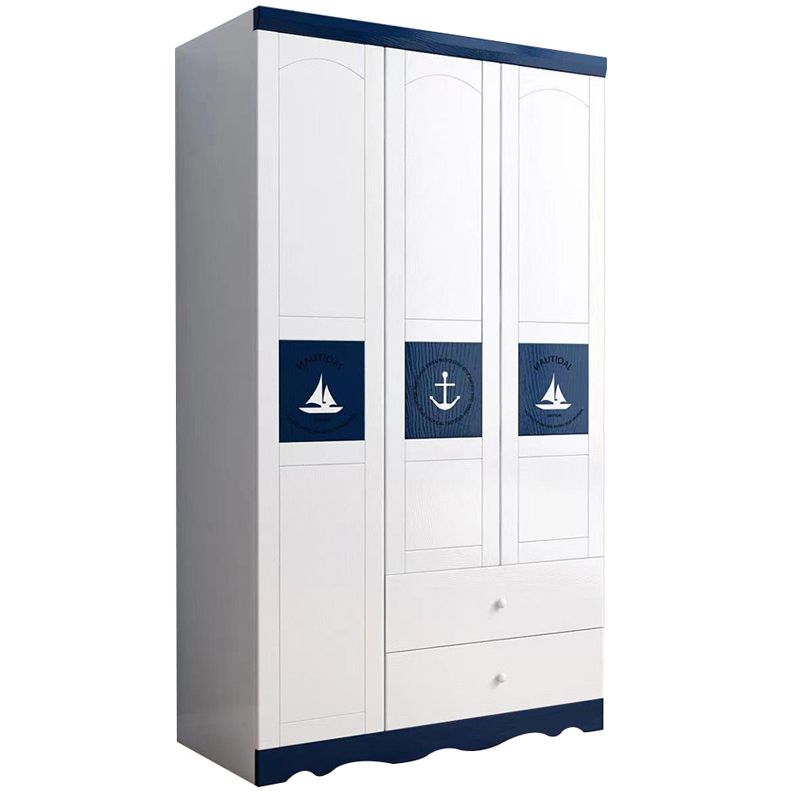 Rubberwood Wardrobe Armoire with Garment Rod Modern Youth Armoire