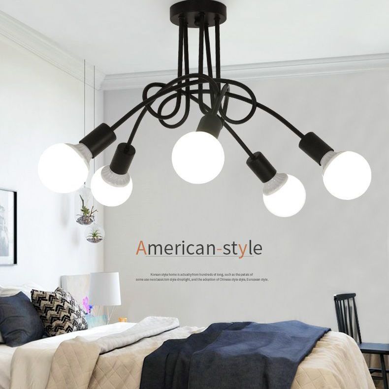 American Flushmount Light Retro Industrial Style Iron Elbow Simple Creative Restaurant Bedroom Study Coffee Shop Lamps