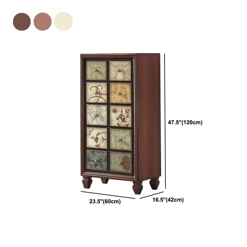 White and Brown Chest Traditional Style Wooden Storage Chest for Bedroom