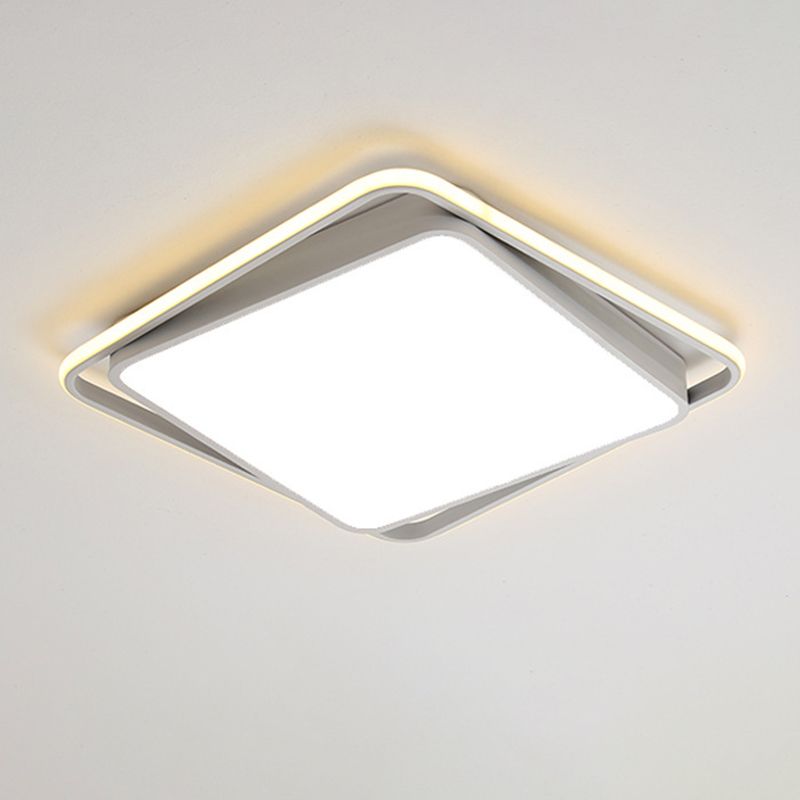 Modern White Flush Mount Lighting Geometric LED Ceiling Light for Living Room