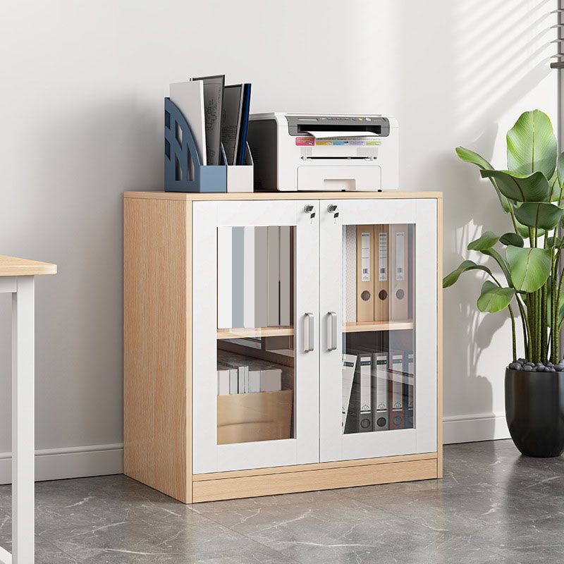 Contemporary Style File Cabinet Wood Lateral File Cabinet with Locking Storage