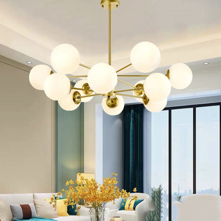 Simple Pendant Lighting Fixture Modern Style Glass Ball Shade Hanging Chandelier