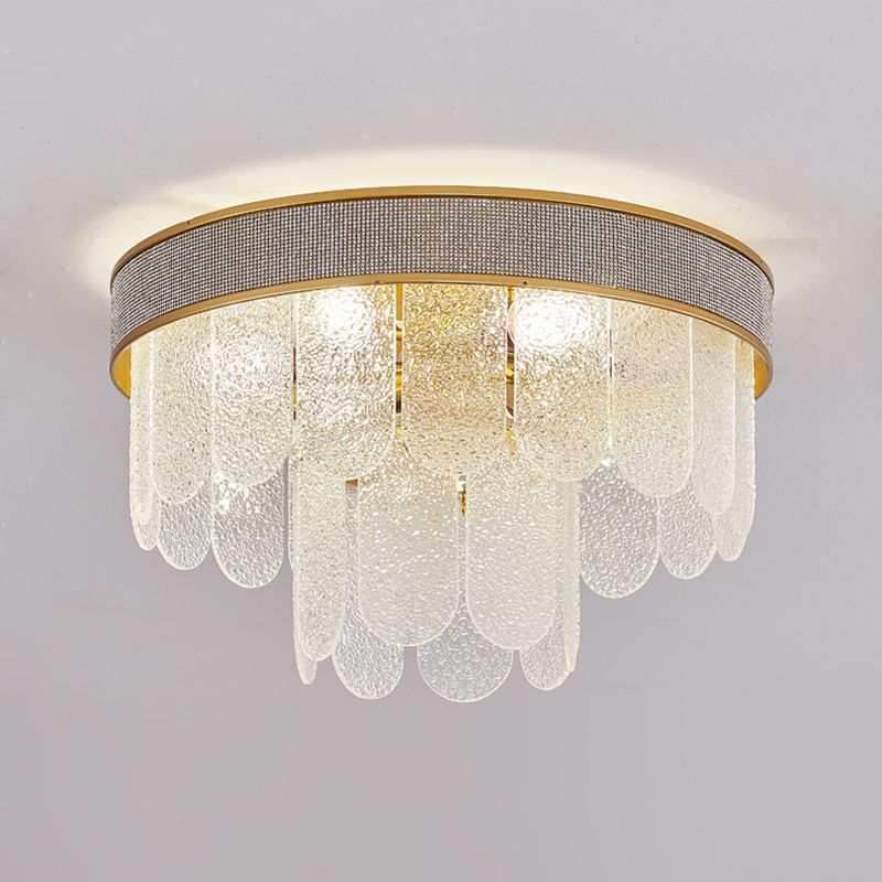 Modern Ceiling Light Simple Glass Flush Mount Light Fixture for Bedroom