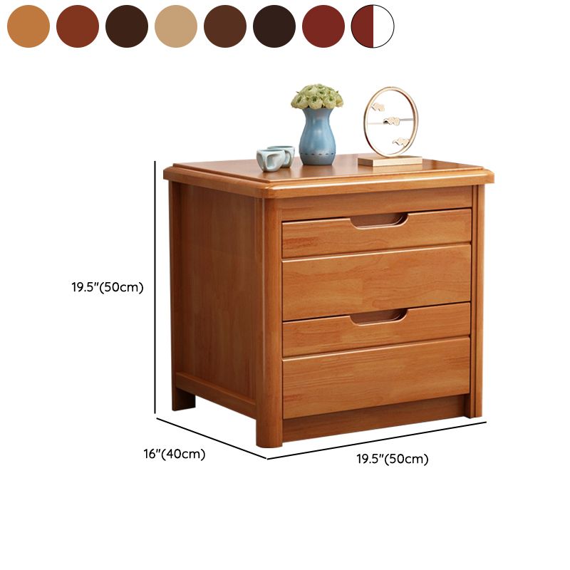 Storage Narrow Nightstand Solid Wood Kids Nightstand with Drawers