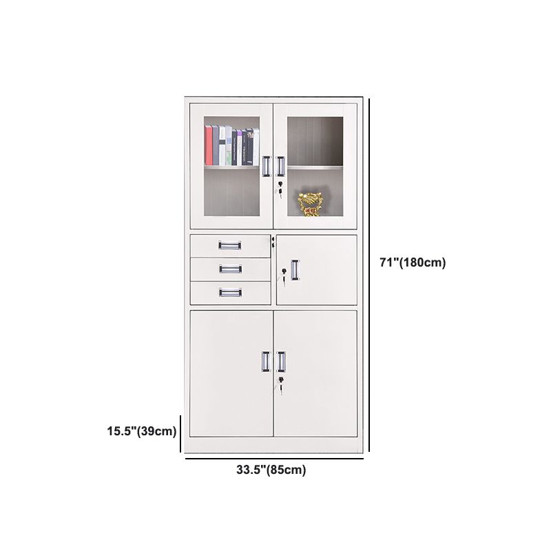 Contemporary File Cabinets Metal Frame Fireproof Vertical File Cabinet with Key Lock