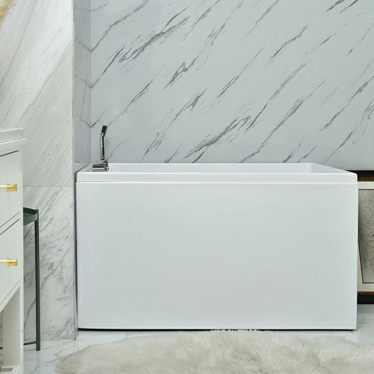 Freestanding Acrylic Rectangular Bath Soaking Center White Bathtub