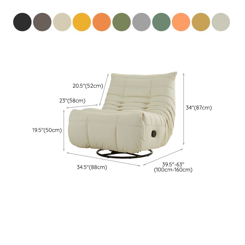 Contemporary Faux Leather Standard Recliner with Solid Color Tufted Back