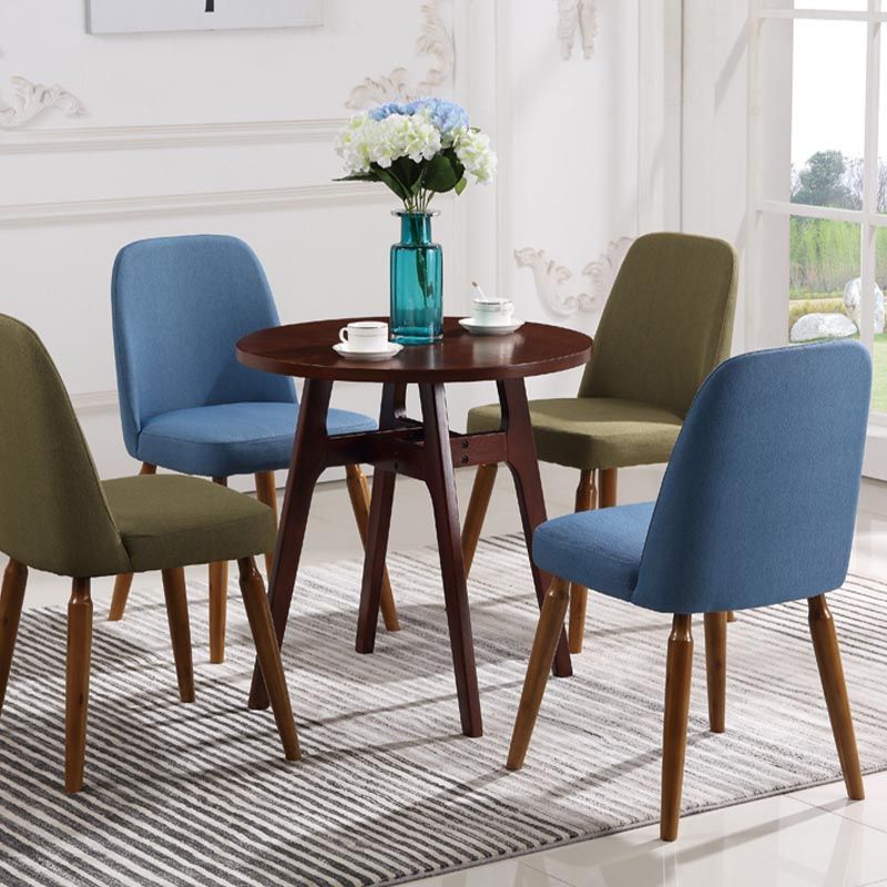 Contemporary Side Chair Solid Wood Base Dining Chair for Dining Room