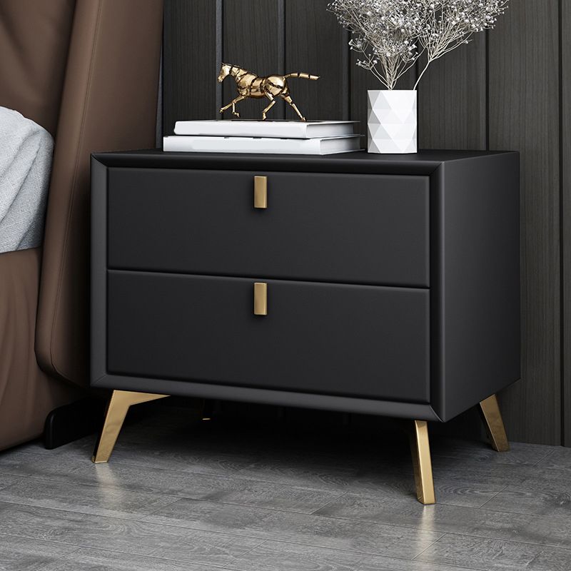 Solid Wood Night Table Contemporary Bed Nightstand with Drawers