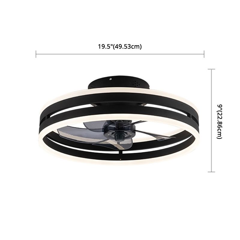 Acrylic Loop Shaped Fan Lamp Simplicity LED Semi Flush Mount Ceiling Light Fixture for Bedroom