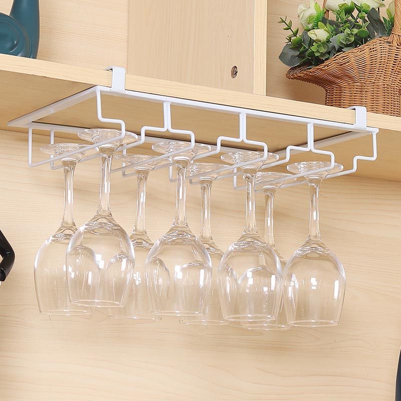 Contemporary Hanging Wine Glass Rack Metal Glass & Stemware Holder for Kitchen